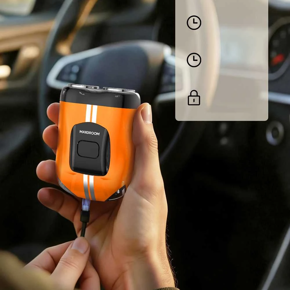 Barzdaskutė MAXGROOM M-501 elektrinis skustuvas – oranžinis