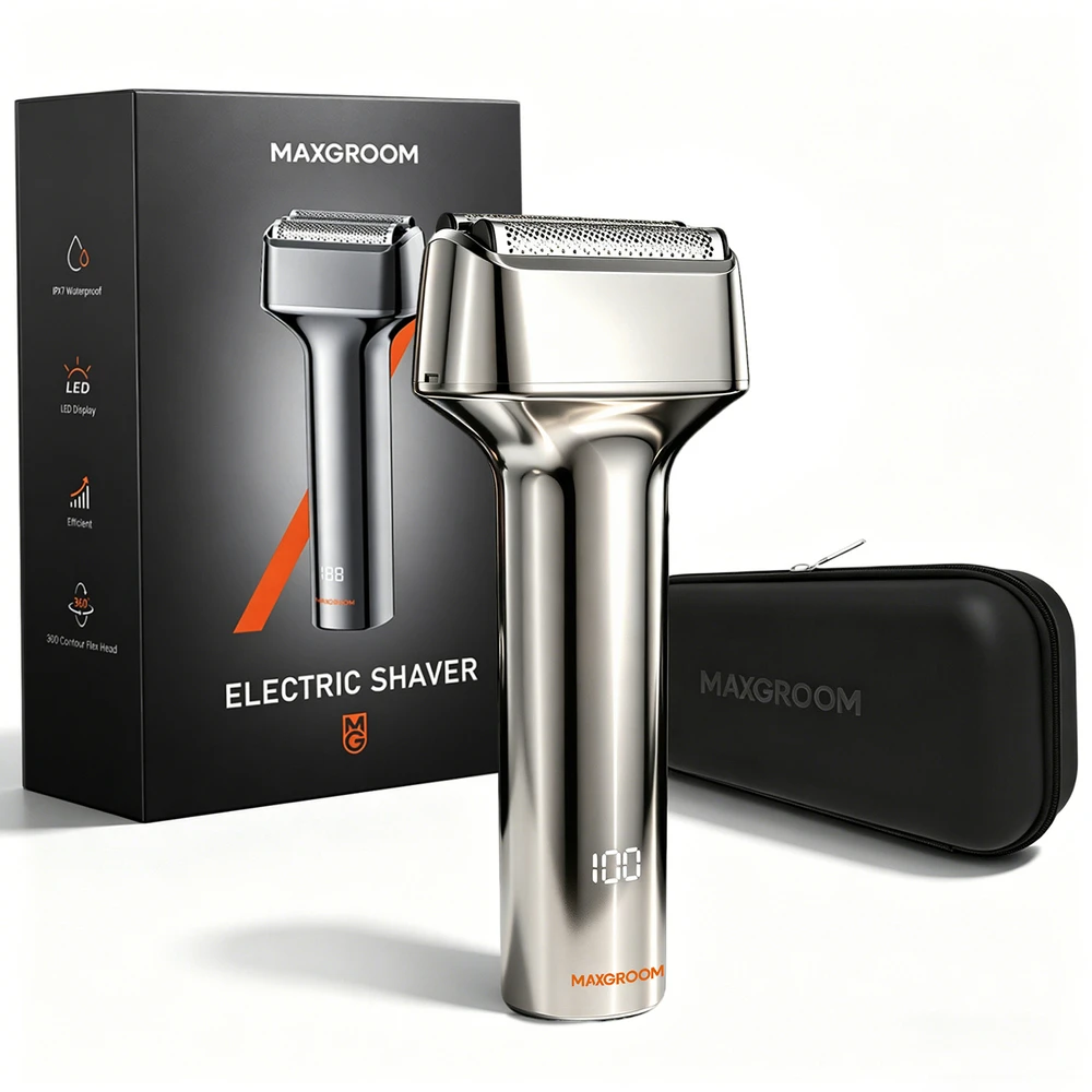 MAXGROOM WF-2037D foil electric shaver IPX7 - sidabrinis