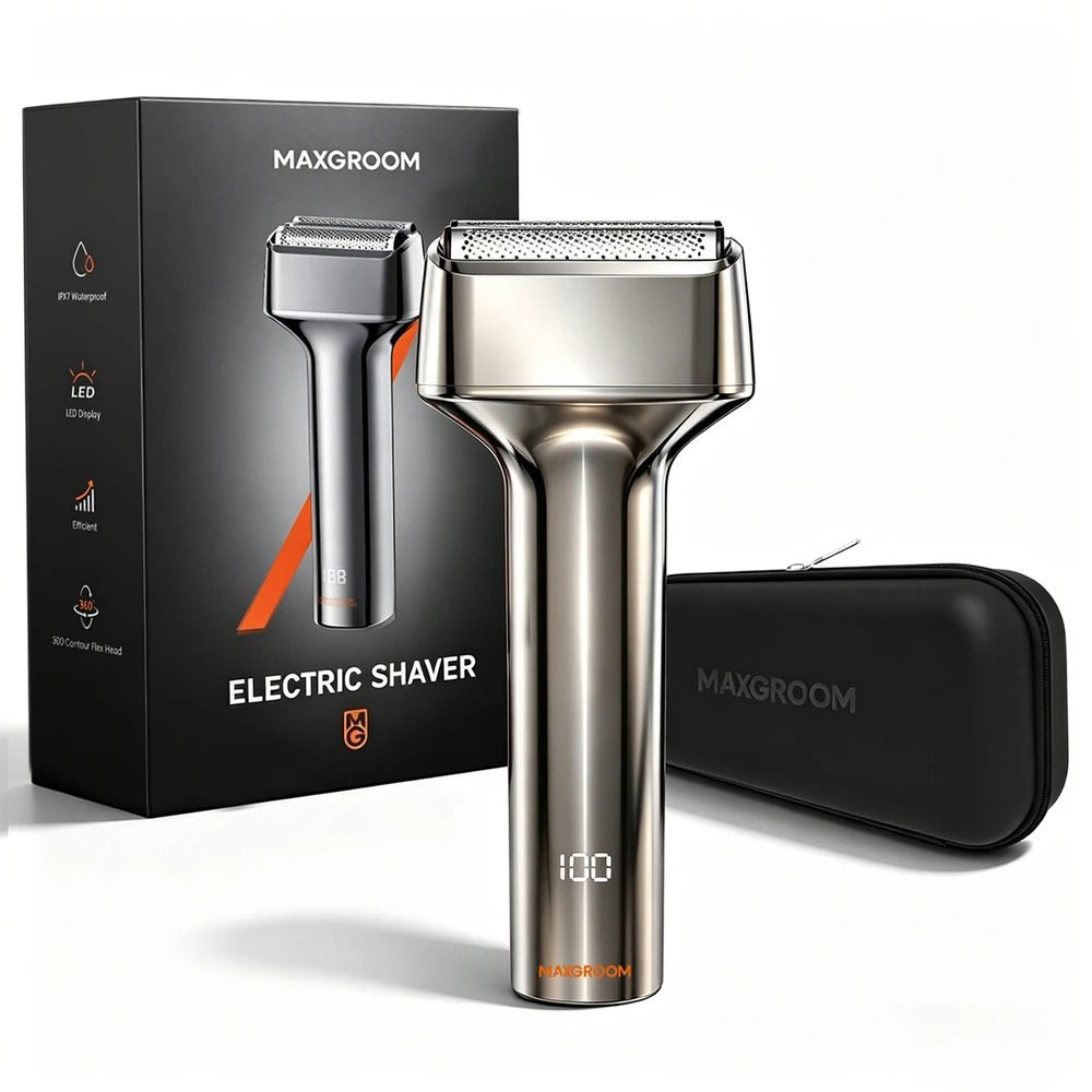 MAXGROOM WF-2037D foil electric shaver IPX7 - sidabrinis