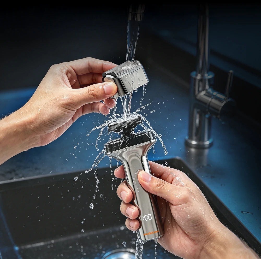 MAXGROOM WF-2037D foil electric shaver IPX7 - sidabrinis