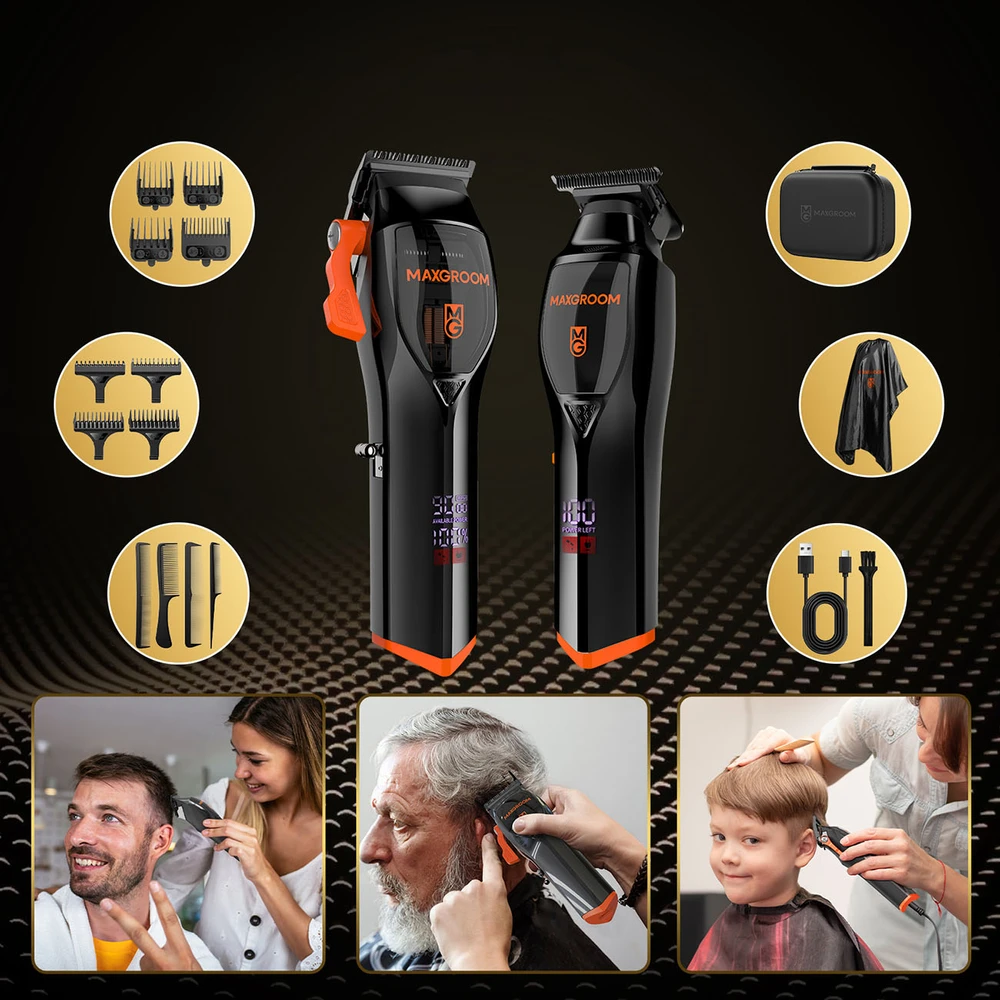 MAXGROOM WF-3908 daugiafunkcinė plaukų kirpimo mašinėlė su kirpimo mašinėle - juodas