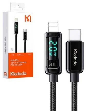 Mcdodo CA-8810 USB-C prie Lightning laidas, 36 W, 1.2 m (juodas)