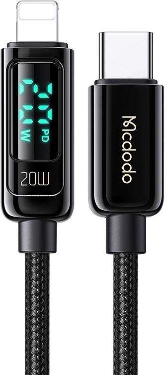 Mcdodo CA-8810 USB-C prie Lightning laidas, 36 W, 1.2 m (juodas)
