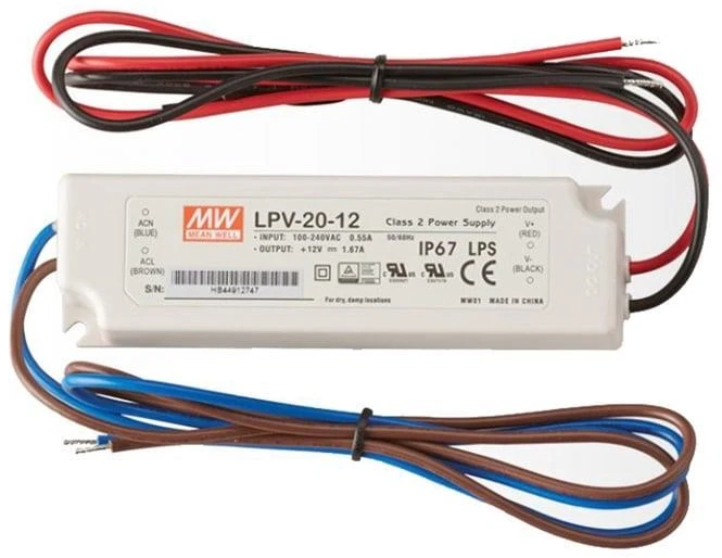 Mean_Well Maitinimo šaltinis Mean Well LED, 1.67 A, 20W, 12V, IP67
