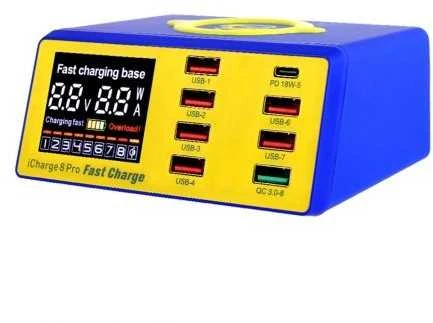 Mechanic MECHANIKOS „iCharge 8C“ 8 prievadų nuolatinės srovės maitinimo šaltinis PD QC3.0