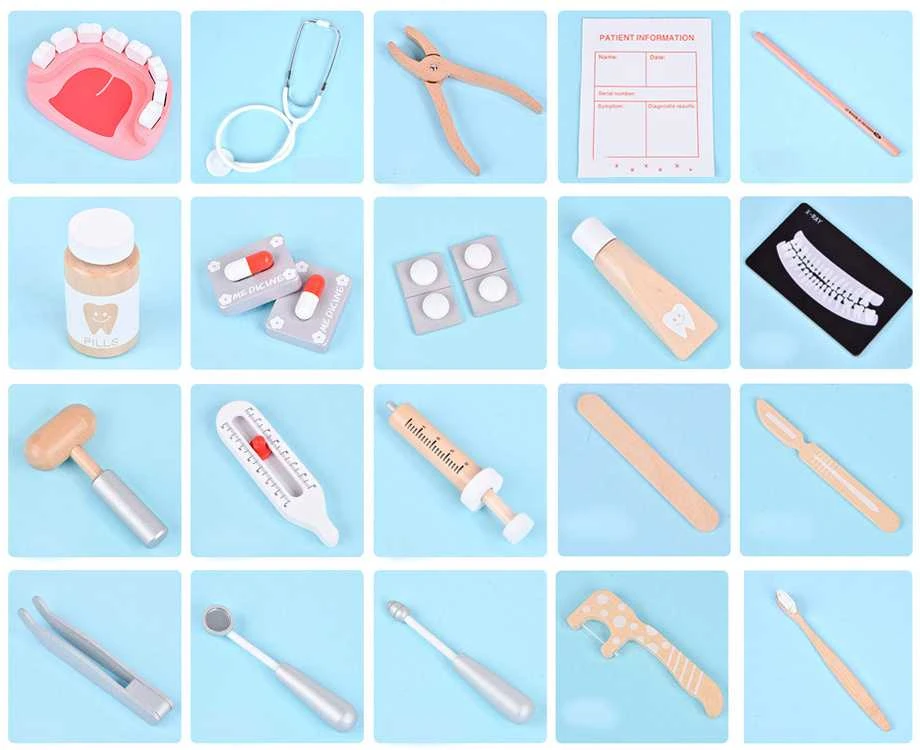 Jokomisiada Medinių aksesuarų rinkinys LITTLE DENTIST ZA4718