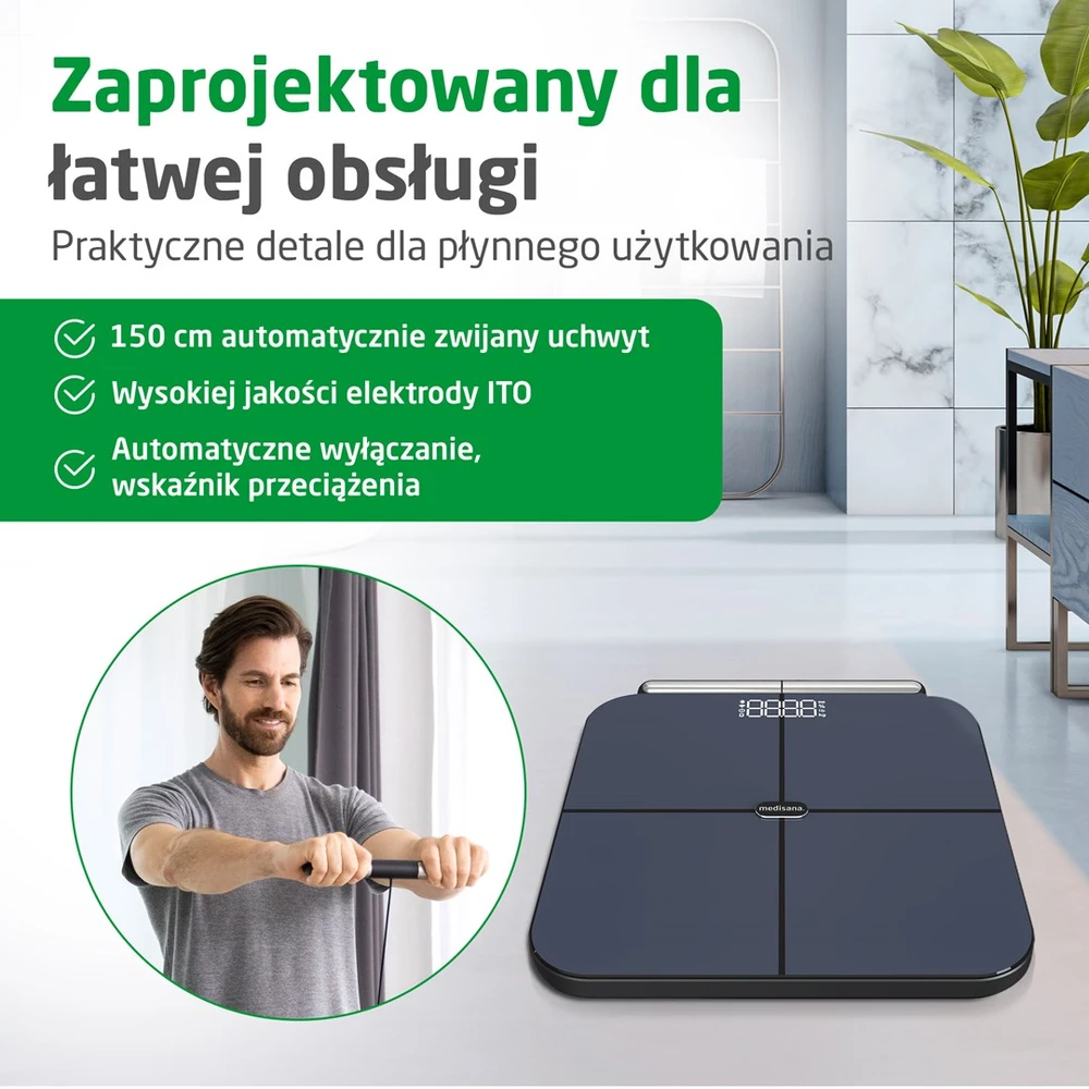 Kūno masę analizuojančios svarstyklės Medisana BS 850 Connect