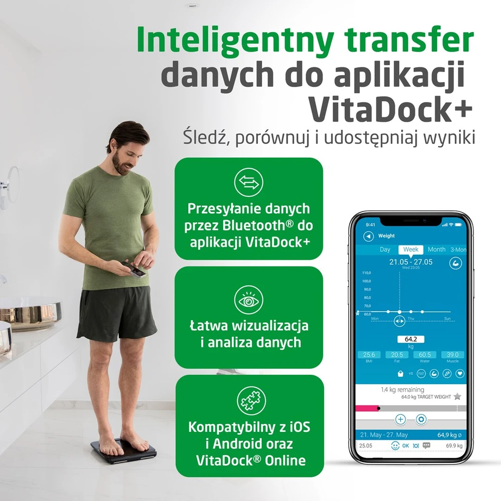 Kūno masę analizuojančios svarstyklės Medisana BS 850 Connect