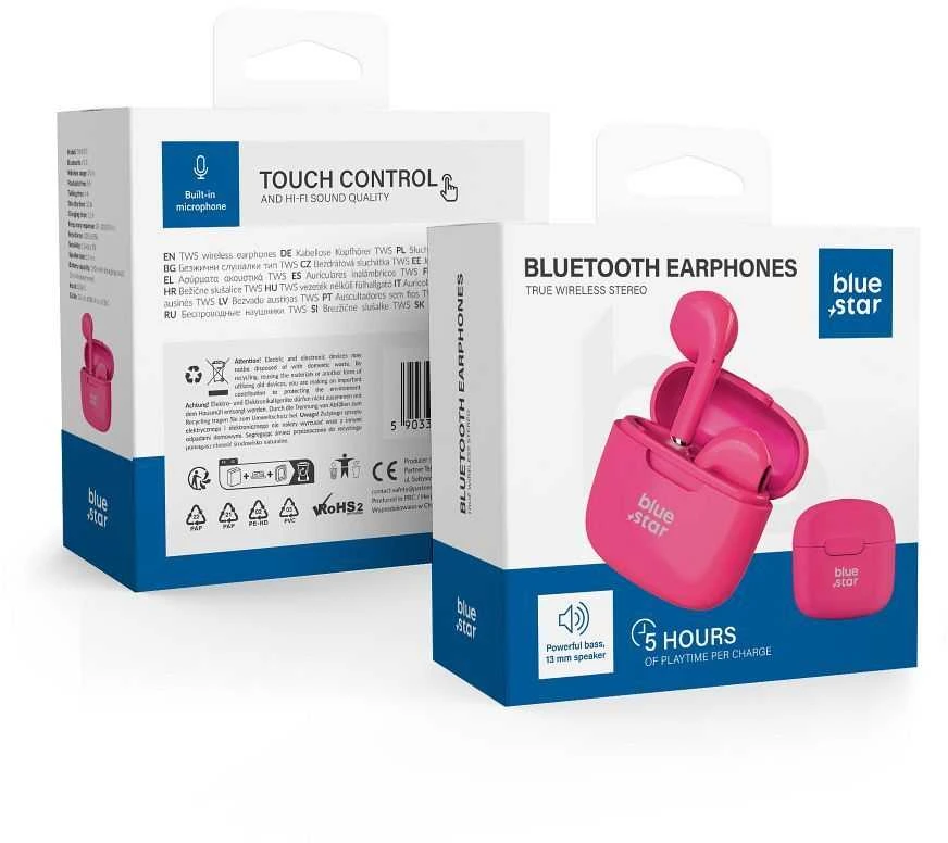 BlueStar Belaidės ausinės Blue Star FI7 TWS powder rožinė