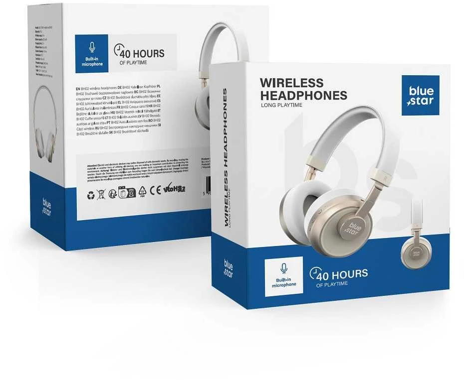 BlueStar Bluetooth ausinės Blue Star (BH02) baltos