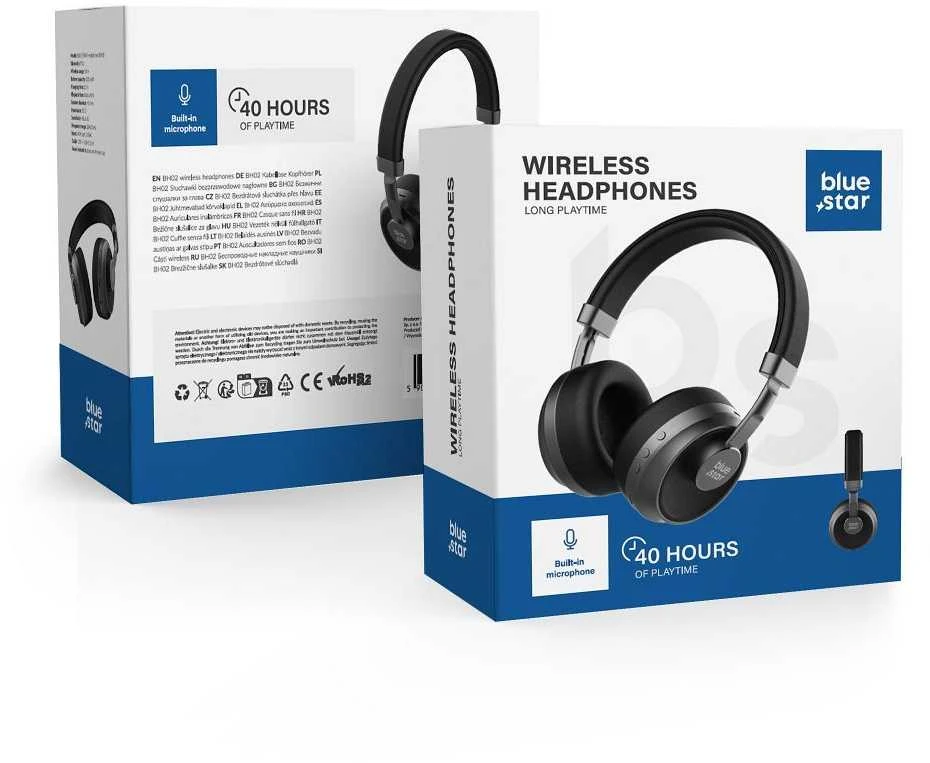 BlueStar Bluetooth ausinės Blue Star (BH02) juodos