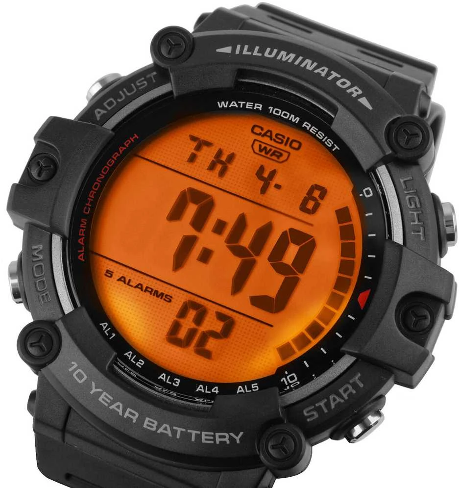 Vyriškas laikrodis Casio Sport Illuminator AE-1500WH-1A, Juodos spalvos
