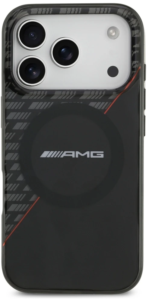 Mercedes AMG IML dviejų sluoksnių rombų MagSafe dėklas iPhone 18 Pro / 17 Pro – juodas ir raudonas