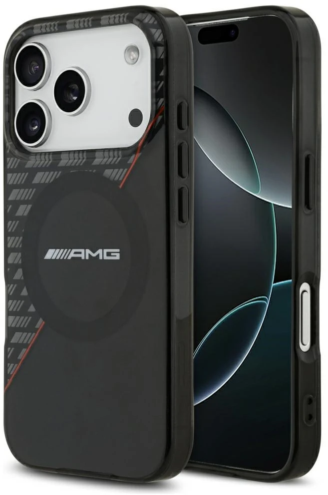Mercedes AMG IML dviejų sluoksnių rombų MagSafe dėklas iPhone 18 Pro / 17 Pro – juodas ir raudonas