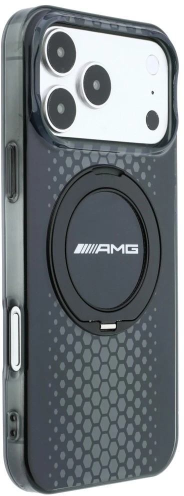 Dėklas Mercedes AMG IML Double Layer Urban Line with Ring Stand MagSafe Case for iPhone 18 Pro Max / 17 Pro Max - Juodas