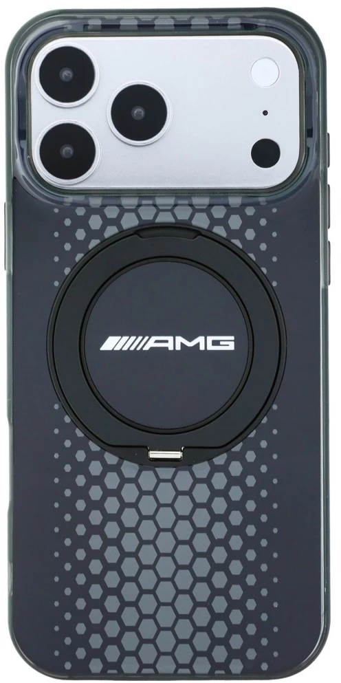 Dėklas Mercedes AMG IML Double Layer Urban Line with Ring Stand MagSafe Case for iPhone 18 Pro Max / 17 Pro Max - Juodas
