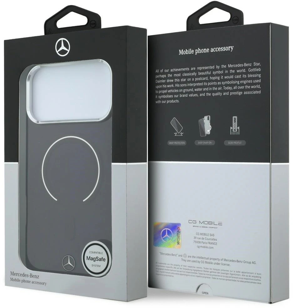 Mercedes dvigubo sluoksnio ikoniško logotipo MagSafe dėklas iPhone 18 Pro Max / 17 Pro Max - bordinė