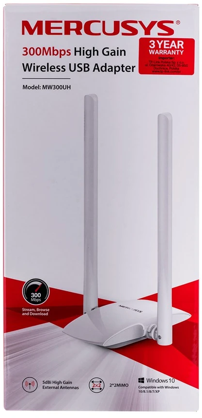 TP-Link Karta jungiama į tinklą Mercusys MW300UH WiFi N300 USB