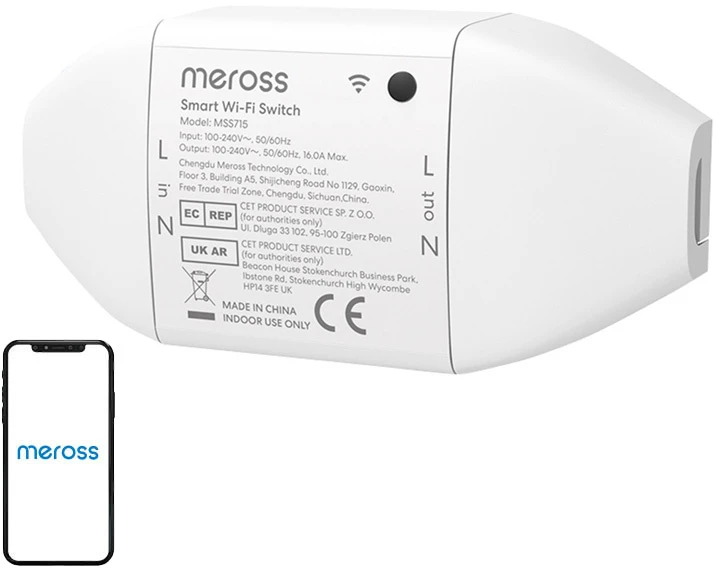 „Meross MSS715MA-UN“ išmanusis „WiFi“ jungiklis („Matter“)