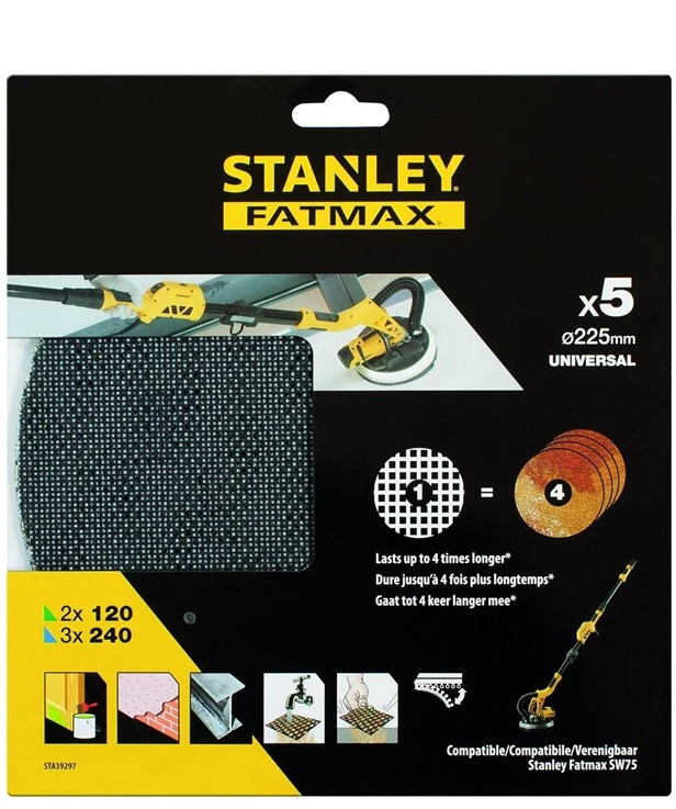 Šlifavimo tinkleliai Stanley Fatmax 225 mm STA39297-XJ 5 vnt