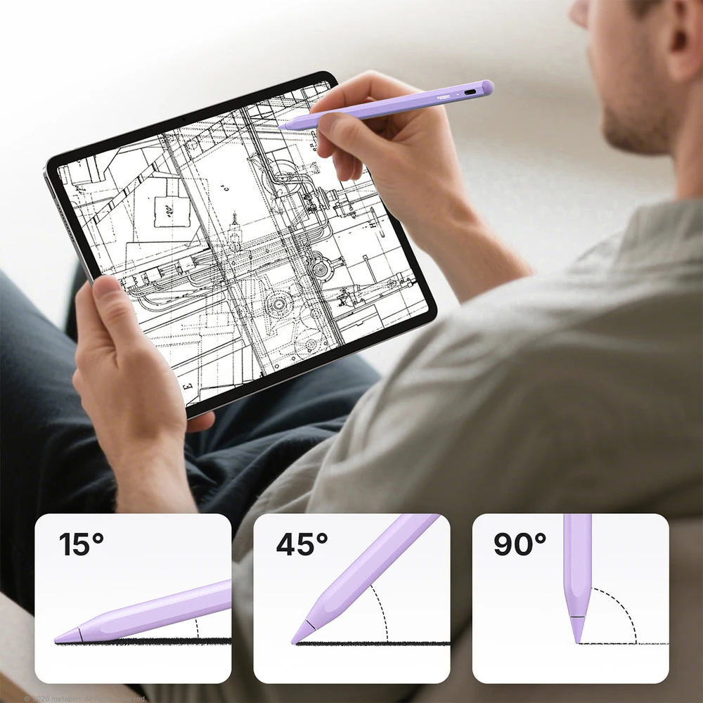 Metapen A8 Active Stylus for iPad USB-C - Violetinė