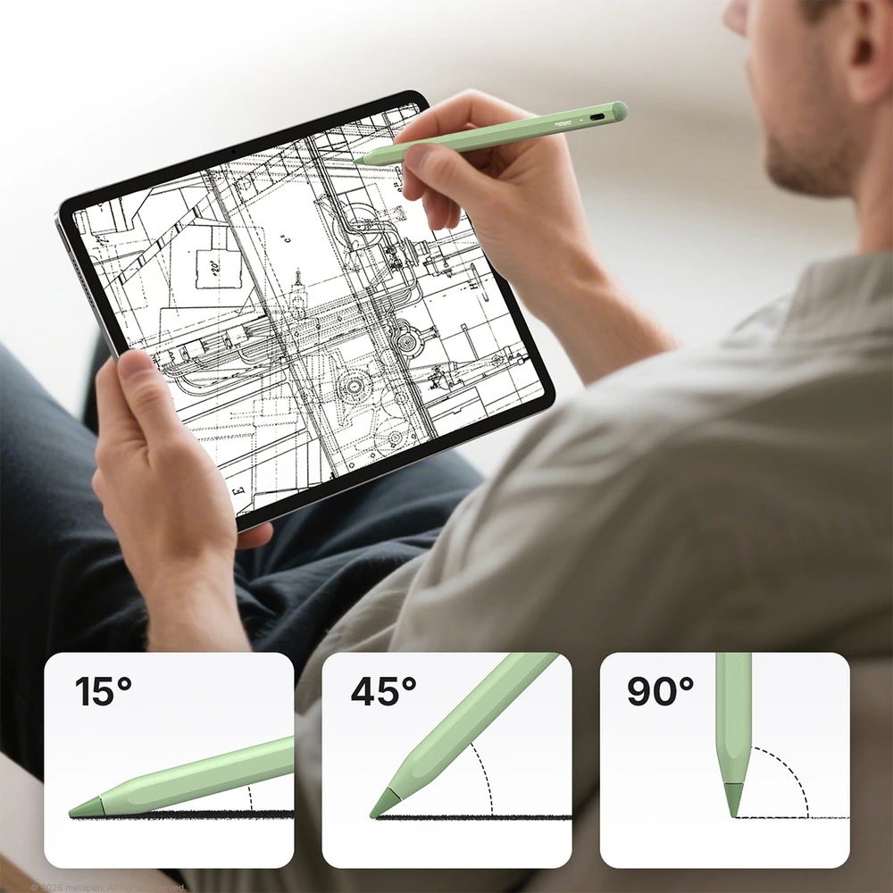 „Metapen A8“ aktyvus rašiklis iPad USB-C - Žalias