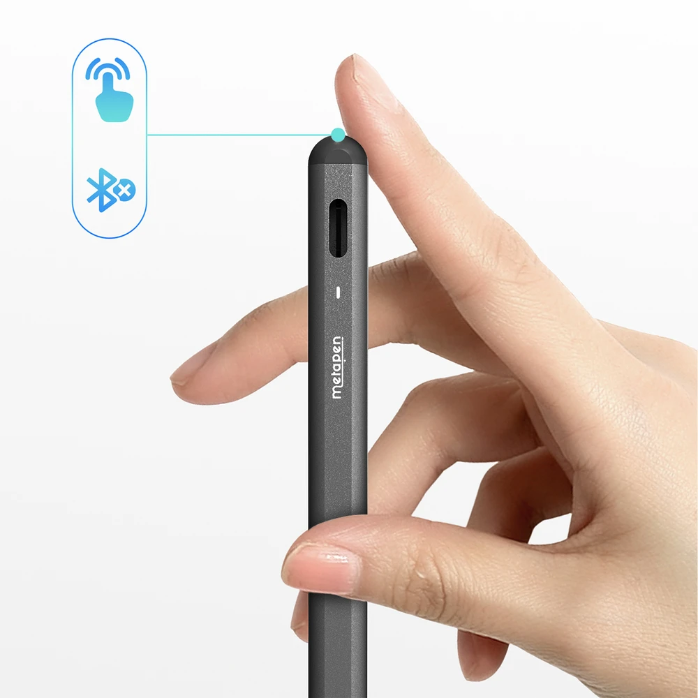 „Metapen A8“ aktyvus rašiklis iPad USB-C - Juodas