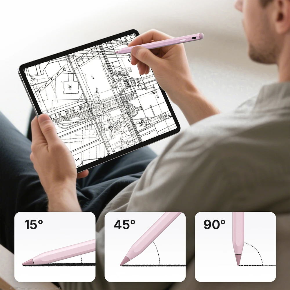 Metapen A8 Active Stylus for iPad USB-C - Rožinė