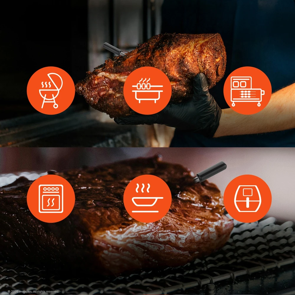Virtuvinės svarstyklės Nezatříděno Meatmeet Pro smart kitchen thermometer with Bluetooth/WiFi app, grill, orkaitė, smoker - juodas