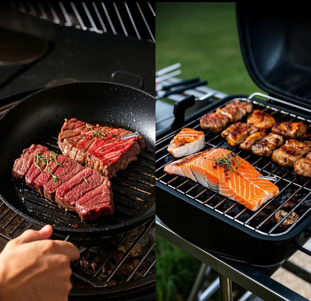 Virtuvinės svarstyklės Nezatříděno „Meatmeet S Pro“ virtuvės termometras su „Bluetooth“ programėle griliams, orkaitėms, rūkykloms – pilkas
