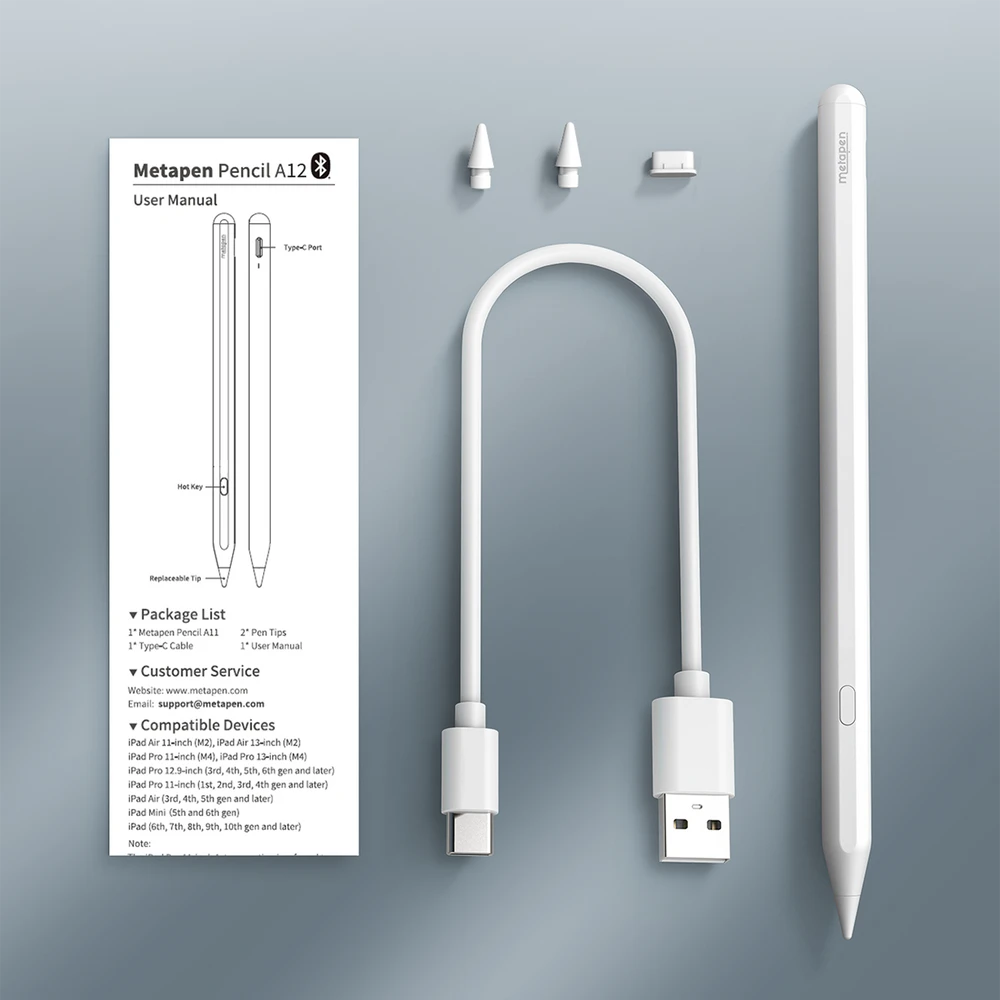Metapen Pieštukas A12 for iPad - Baltas