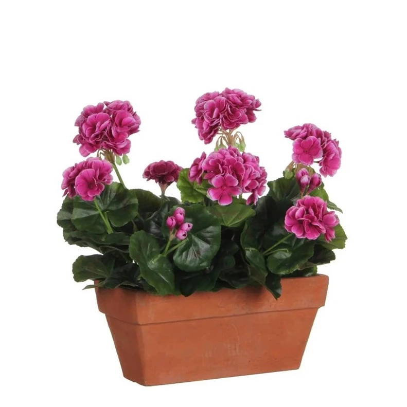 MICA Dirbtinė gėlė vazone, pelargonija rožinė sp., 40 cm x 29 cm