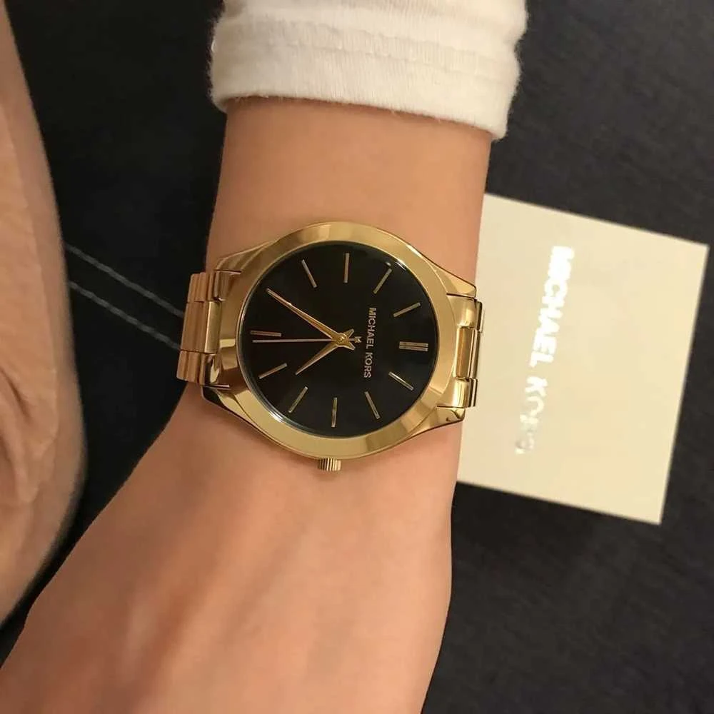 MICHAEL KORS Moteriškas laikrodis MK3478 - Runway, auksinis