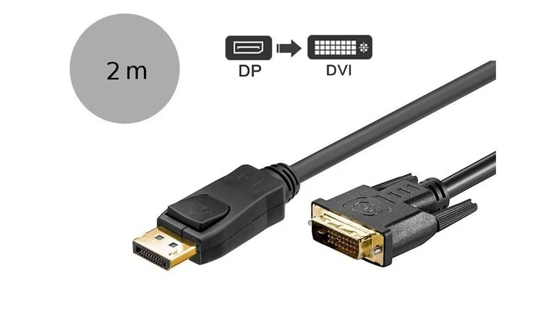 MicroConnect Port Kabelis MICRO_CONNEC Dipslay prievadas M, DVI M, 2m, zudas