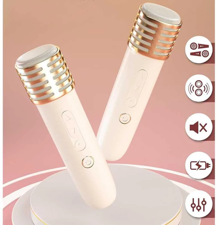 Jokomisiada „Bluetooth“ garso kalba + belaidis mikrofonas x2 KARAOKE rinkinys IN0178