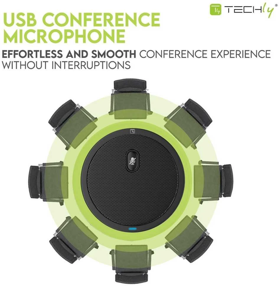 TECHLY daugiakryptis USB konferencijos mikrofonas su nutildymo mygtuku