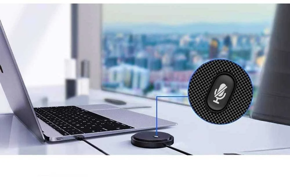 TECHLY daugiakryptis USB konferencijos mikrofonas su nutildymo mygtuku