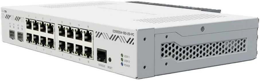 Mikrotik Cloud Core Maršrutizatorius CCR2004-16G-2S+, 2x10G SFP+ jungtys, 16x Gigabit LAN jungtys, 1x RJ45 Serial port, 4 core CPU, 4 GB RAM, Dual redundant power supply, CPU and PCB temperature monitorius, RouterOS L6 | MikroTik | Cloud Core Maršrutizatorius | CCR2004-16G-2S+ | No Wi-Fi | 1 | 12 mėn.