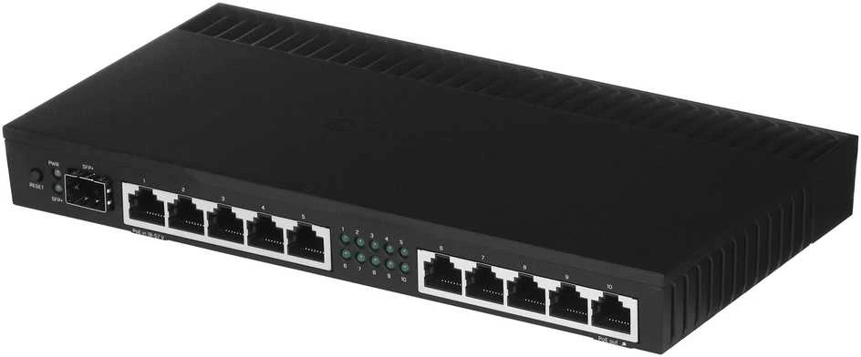 Mikrotik Laidinis Ethernet maršrutizatorius RB4011iGS+RM, keturių branduolių 1,4 GHz procesorius, 1 GB RAM, 512 MB, 1xSFP+, 1xnuoseklusis konsolės prievadas, PCB temperatūros ir įtampos monitorius, IP20, narvelinis ir stalinis korpusas su stovo jungtimis, RouterOS L5 | MikroTik | Ethernet maršrutizatorius | RB4011iGS+RM | Nėra „Wi-Fi“ | 10/100/1000 Mbit/s | Ethernet LAN (RJ-45) jungtys 10 | Mesh palaikymas: Ne | MU-MiMO: Ne | Nėra mobiliojo plačiajuosčio ryšio | Antenos tipas: Ne | 12 mėn.