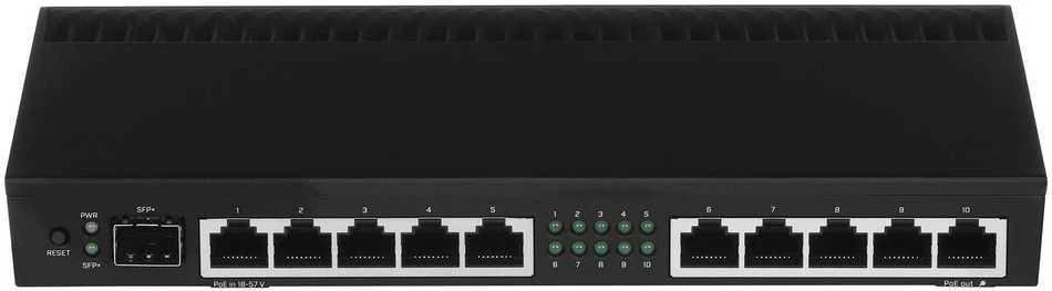 Mikrotik Laidinis Ethernet maršrutizatorius RB4011iGS+RM, keturių branduolių 1,4 GHz procesorius, 1 GB RAM, 512 MB, 1xSFP+, 1xnuoseklusis konsolės prievadas, PCB temperatūros ir įtampos monitorius, IP20, narvelinis ir stalinis korpusas su stovo jungtimis, RouterOS L5 | MikroTik | Ethernet maršrutizatorius | RB4011iGS+RM | Nėra „Wi-Fi“ | 10/100/1000 Mbit/s | Ethernet LAN (RJ-45) jungtys 10 | Mesh palaikymas: Ne | MU-MiMO: Ne | Nėra mobiliojo plačiajuosčio ryšio | Antenos tipas: Ne | 12 mėn.