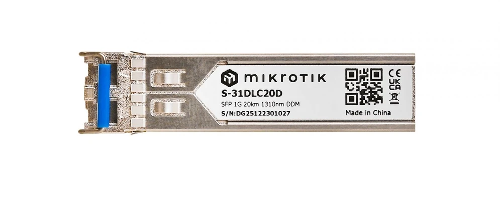 Šakotuvas MIKROTIK MT S-31DLC20D MikroTik S-31DLC20D 1.25G SFP LX-LC (SM) 1310nm 20km DDM for RB260x,RB2011x,CCRx