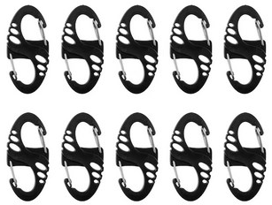 Mil-Tec S-Hook snap hook set - Juodas