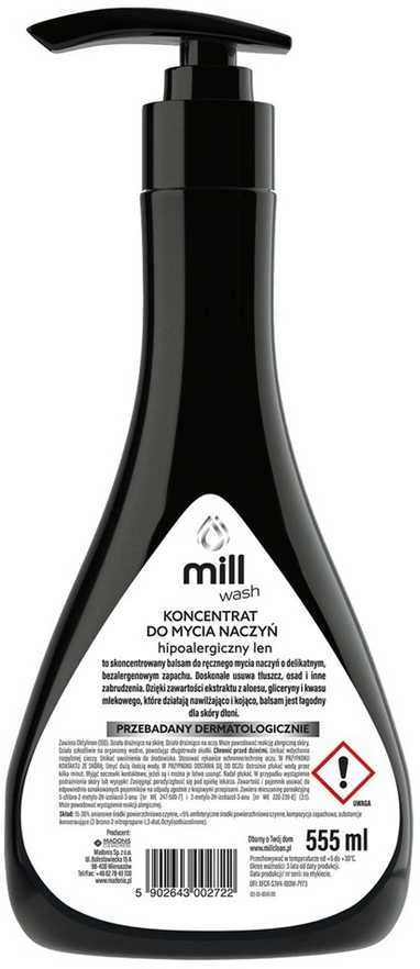 Madonis MILL WASH koncentruotas indų plovimo balzamas, hipoalerginis linas, 555 ml