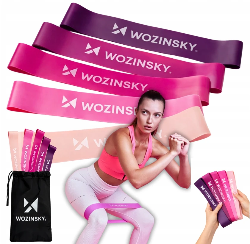 Mini pasipriešinimo juostos Wozinsky WGO-5A aktyvavimo juostos, pagamintos iš TPE - 5 vnt.