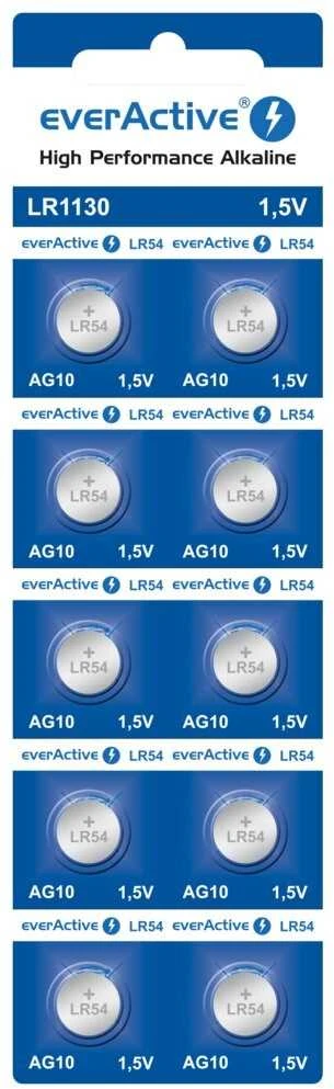 Mini šarminės baterijos everActive G10 LR1130 LR54 10 vnt