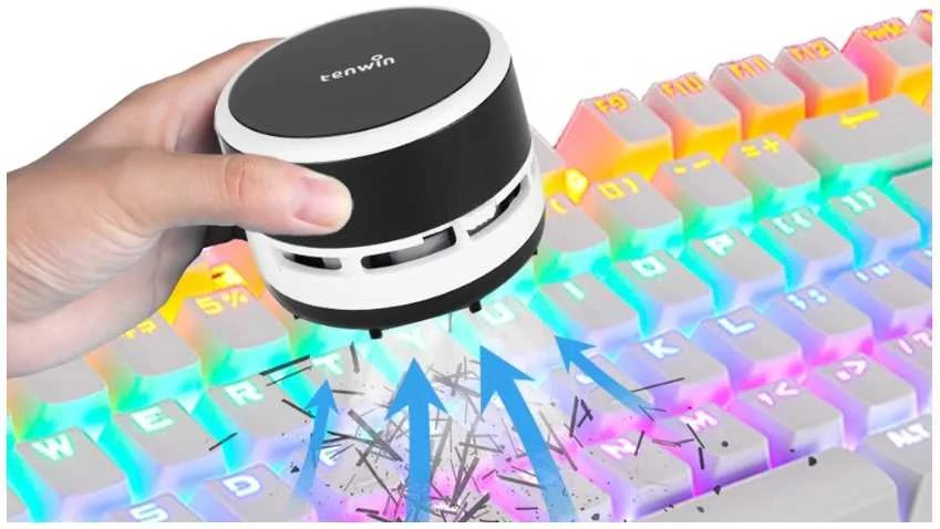 Mini dulkių siurblys darbalaukiui belaidis Tenwin 8050-1 Baterija (juoda)