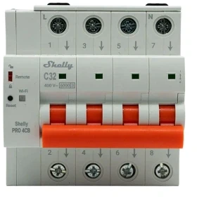 Grandinės pertraukiklis - Shelly Pro 4CB C32 32 A 3P+N, C tipo, 6 kA