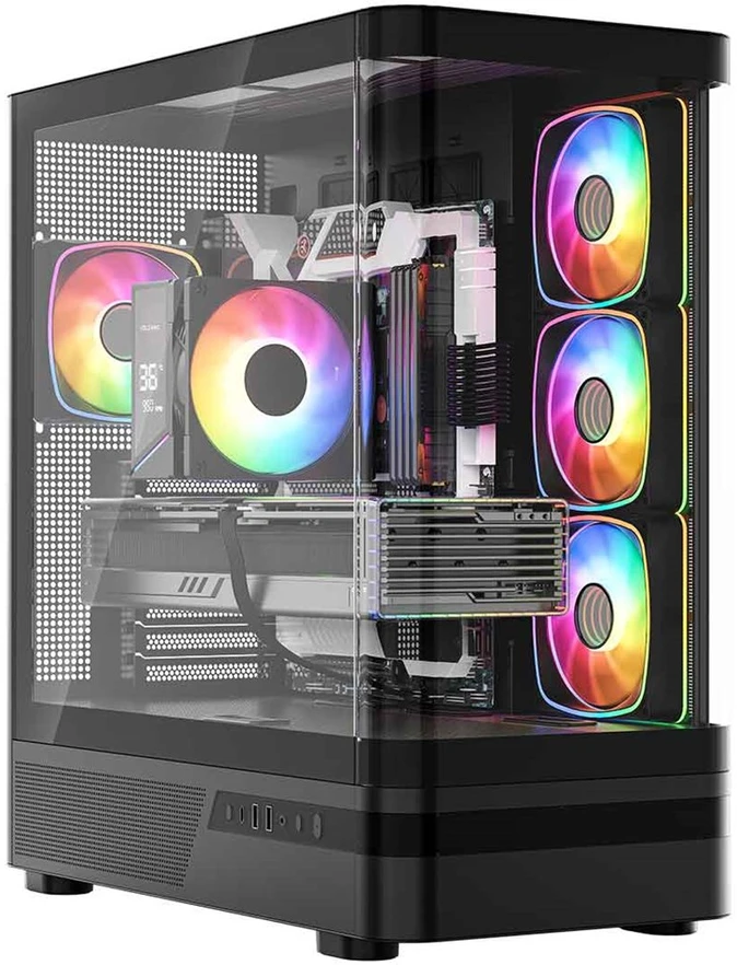 MODECOM Volcano Volcano AQ100 ARGB Midi Juodas