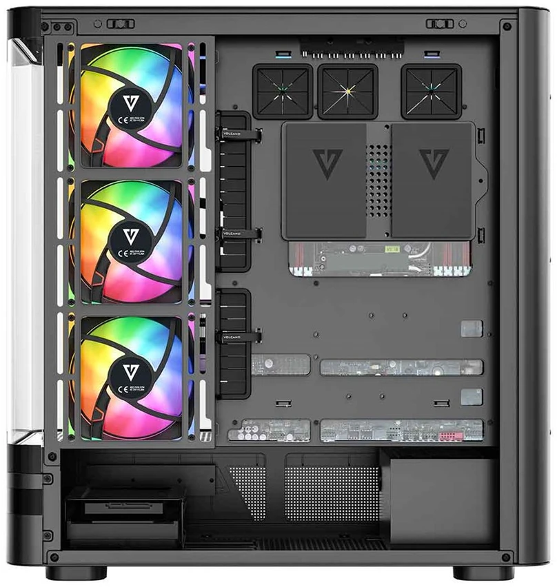 MODECOM Volcano Volcano AQ100 ARGB Midi Juodas