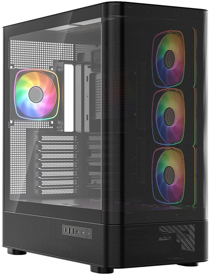 MODECOM Volcano Volcano AQ300 ARGB Midi Juodas